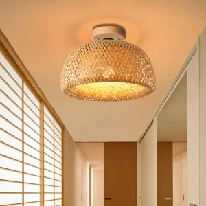 Plafonnier bambou tressé main design moderne nordique éthnique lumière douce salon chambre salle à manger décoration intérieure Plafonnier bambou tressé main design moderne nordique éthnique lumière douce salon chambre salle à manger décoration intérieure