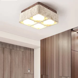 Plafonnier bois béton LED design industriel moderne éclairage chaleureux salon chambre bureau cuisine lumière naturelle économie d’énergie Plafonnier bois béton LED design industriel moderne éclairage chaleureux salon chambre bureau cuisine lumière naturelle économie d’énergie