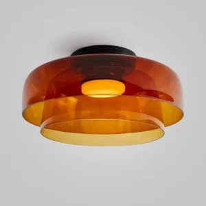 Plafonnier en verre LED design moderne retro amber éclairage intérieur salle à manger chambre ambiance chaleureuse élégant économies d’énergie