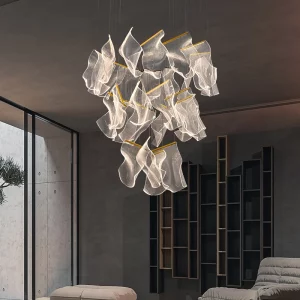 Plafonnier Led suspendu en acrylique design moderne luminaire décoratif intérieur salon duplex escaliers restaurants éclairage chaleureux élégant Plafonnier Led suspendu en acrylique design moderne luminaire décoratif intérieur salon duplex escaliers restaurants éclairage chaleureux élégant