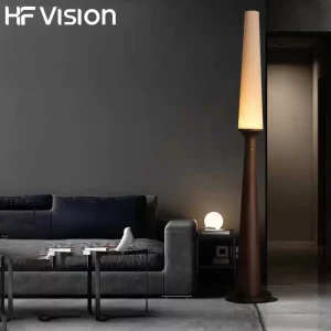 Lampe sur pied bois foncé design nordique moderne abat-jour tissu éclairage LED salon chambre Lampe sur pied bois foncé design nordique moderne abat-jour tissu éclairage LED salon chambre