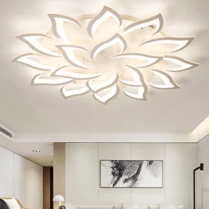 Plafonnier LED design floral moderne luminaire décoration intérieure lumière douce éclairage réglable salon chambre cuisine salle à manger élégance contemporaine