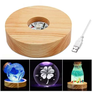 Base lumineuse bois naturel LED design scandinave nordique moderne USB portable socle déco chambre salon bureau Base lumineuse bois naturel LED design scandinave nordique moderne USB portable socle déco chambre salon bureau