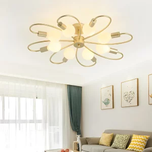 Plafonnier métal style rétro lumière décorative loft salon salle à manger moderne minimaliste chaleureux élégant