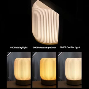 Lampe de table bois naturel design scandinave nordique moderne lumière chaleureuse LED intérieure bureau salon chambre économies d’énergie élégance