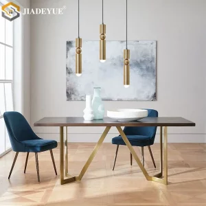 Suspension LED dorée design moderne minimaliste intérieur éclairage élégant économique salon chambre salle à manger