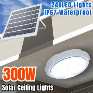 Plafonnier solaire LED design moderne IP67 haute performance extérieur intérieur éclairage économique durable lumière chaleureuse énergie verte