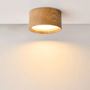Plafonnier LED bois naturel design scandinave nordique moderne chambre salon éclairage chaleureux économique élégant