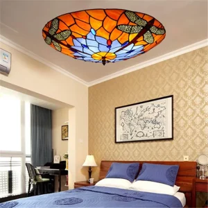 Plafonnier en verre ronds turcs style Tiffany  lampe de couloir design européen  éclairage loft chambre salon balcon