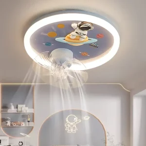 Plafonnier spatial pour enfants design moderne LED éclairage ventilateur chambre enfants salle jeux fun éducation décoration