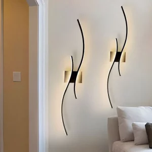 Lampe murale LED moderne design nordique aluminium éclairage intérieur doux ambiance chaleureuse salon chambre Lampe murale LED moderne design nordique aluminium éclairage intérieur doux ambiance chaleureuse salon chambre
