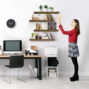 Étagères flottantes en bois massif  Design flottant  présentoir de rangement  étagère à livres  étagères flottantes modernes de cuisine