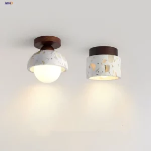 Plafonnier bois terrazzo LED design moderne retro éclairage intérieur chaleureux économique élégant Plafonnier bois terrazzo LED design moderne retro éclairage intérieur chaleureux économique élégant