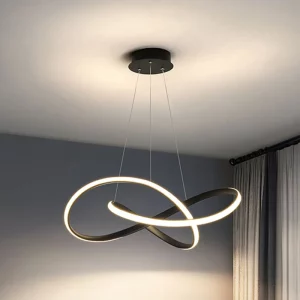 Suspension LED métal acrylique design moderne minimaliste salle à manger salon chambre éclairage contemporain élégant lumière douce économies d’énergie