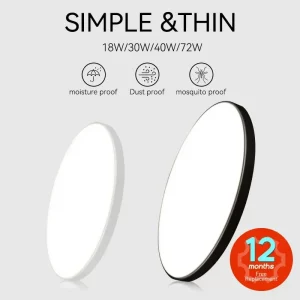 Plafonnier LED ultra fin design moderne minimaliste lumière homogène salon chambre cuisine bureau éclairage intérieur efficace certification ROHS CCC CE