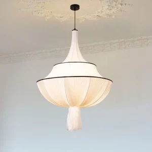 Suspension en tissu vintage design moderne luminaire élégant pour salon chambre loft hotel Suspension en tissu vintage design moderne luminaire élégant pour salon chambre loft hotel