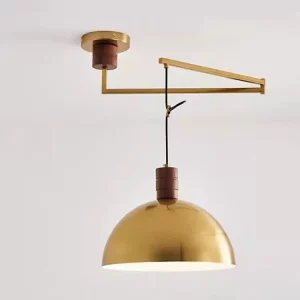 Suspension murale bois et métal design scandinave nordique éclairage chaleureux salon bureau chambre moderne élégant lumière décorative