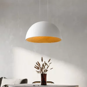 Suspension bois et métal design moderne LED éclairage chaleureux salle à manger salon cuisine lumière ambiance nordique économique élégant