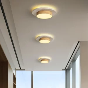 Plafonnier LED bois naturel design scandinave nordique moderne chambre salon éclairage chaleureux économique élégant