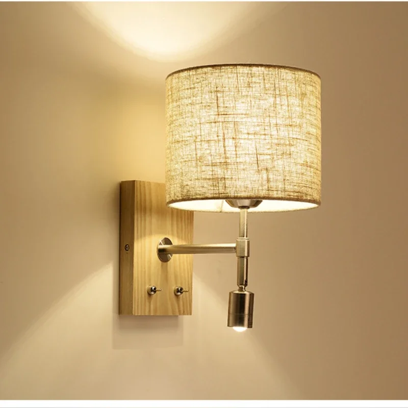 Applique murale LED bois naturel design nordique moderne chambre salon éclairage chaleureux économique élégant
