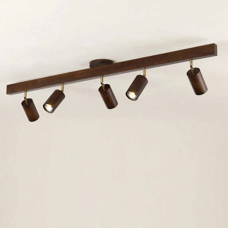 Plafonnier bois spots orientables design moderne minimaliste salon bureau éclairage chaleureux économies d’énergie