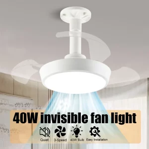 Plafonnier LED métal blanc ventilateur intégré design moderne minimaliste salon chambre bureau éclairage ventilation fonctionnelle économique silencieux