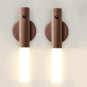 Applique murale en bois LED design nordique moderne éclairage chaleureux chambre salon bureau