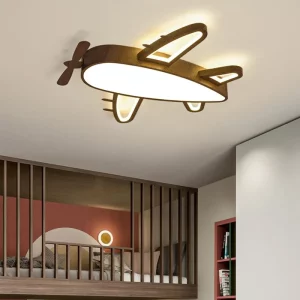 Plafonnier avion bois naturel design scandinave nordique moderne chambre enfants éclairage chaleureux économique élégant