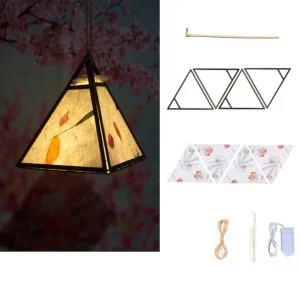 Suspension lamp with black metal and floral paper shade modern Japanese design ideal for living rooms and bedrooms Suspension lamp with black metal and floral paper shade modern Japanese design ideal for living rooms and bedrooms