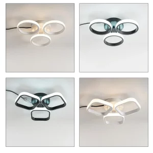 Plafonnier LED métal et plastique design moderne minimaliste salon salle à manger éclairage diffus économique élégant Plafonnier LED métal et plastique design moderne minimaliste salon salle à manger éclairage diffus économique élégant