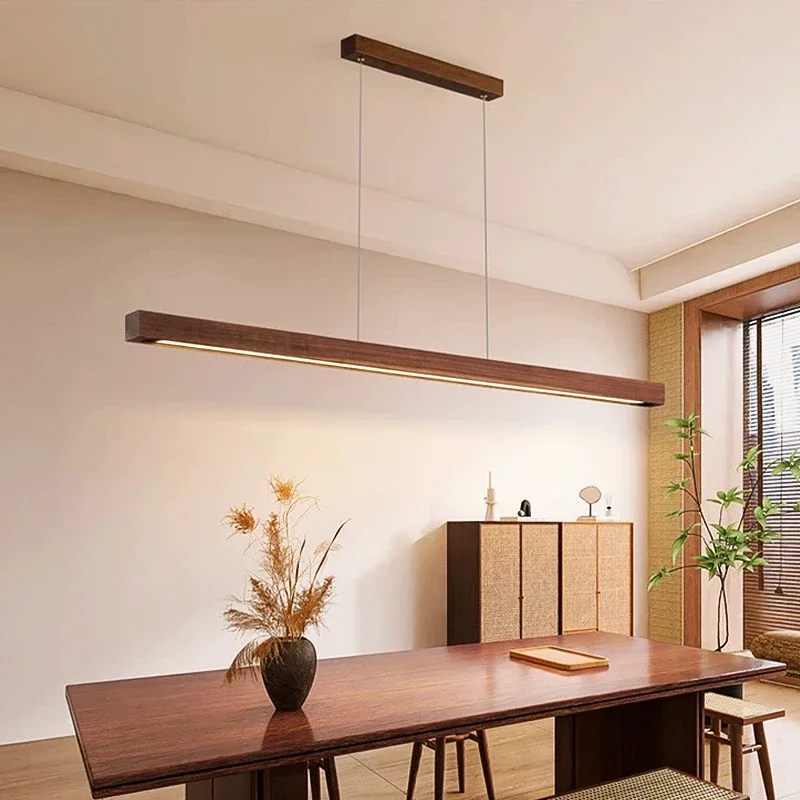 Suspension luminaire LED bois naturel design moderne nordique salle à manger cuisine éclairage chaleureux économique élégant