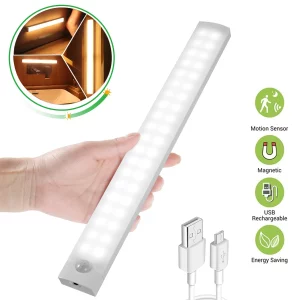 Lampe LED sans fil détecteur de mouvement lumière de nuit USB rechargeable aimantée éclairage intelligent cuisine chambre escalier économique élégant Lampe LED sans fil détecteur de mouvement lumière de nuit USB rechargeable aimantée éclairage intelligent cuisine chambre escalier économique élégant