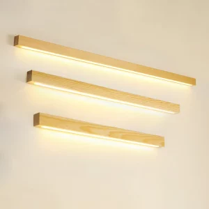 Lampe murale bois naturel design moderne minimaliste style scandinave éclairage LED chaleureux salon chambre bureau décor écoénergétique élégant