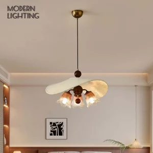 Plafonnier verre raphia marron design vintage bois verre transparent éclairage chaleureux salon chambre salle à manger suspension élégante Plafonnier verre raphia marron design vintage bois verre transparent éclairage chaleureux salon chambre salle à manger suspension élégante