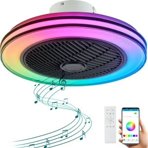 Plafonnier bois LED design moderne nordique lumière RGB 93 couleurs ventilation Bluetooth chambre salon intérieur élégant économe en énergie Plafonnier bois LED design moderne nordique lumière RGB 93 couleurs ventilation Bluetooth chambre salon intérieur élégant économe en énergie