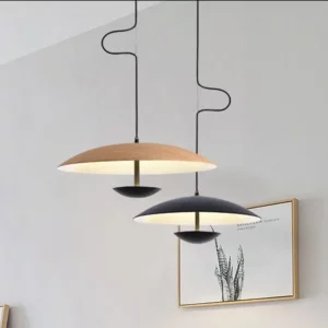 Plafonnier LED bois naturel design scandinave nordique moderne salon chambre cuisine éclairage chaleureux économique élégant