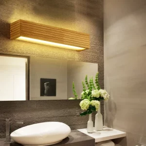 Lampe murale LED bois naturel design moderne minimaliste éclairage salle de bain couloir chambre lumière chaleureuse économie d’énergie Lampe murale LED bois naturel design moderne minimaliste éclairage salle de bain couloir chambre lumière chaleureuse économie d’énergie