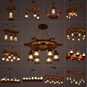Suspension bois vintage industrielle design rustique plafonnier LED verre lumière bar restaurant loft éclairage chaleureux économique Suspension bois vintage industrielle design rustique plafonnier LED verre lumière bar restaurant loft éclairage chaleureux économique