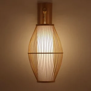 Applique murale japonaise en rotin et bambou  luminaire décoratif style scandinave  éclairage chaleureux pour salon  chambre  cuisine ou couloir