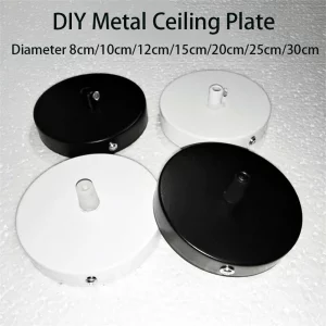 Plaque de plafond ronde métal noir/ blanc 8-30cm design moderne minimaliste lampe suspendue bricolage support éclairage DIY Plaque de plafond ronde métal noir/ blanc 8-30cm design moderne minimaliste lampe suspendue bricolage support éclairage DIY
