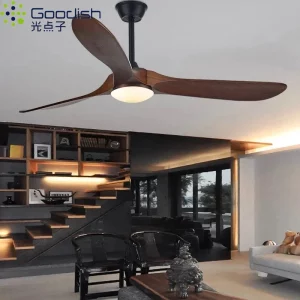 Plafonnier bois LED design moderne nordique ventilation lumière salon chambre cuisine