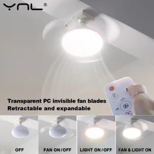 Plafonnier LED moderne design épuré avec ventilateur rétractable et télécommande pour salon chambre bureau éclairage intérieur économique et élégant
