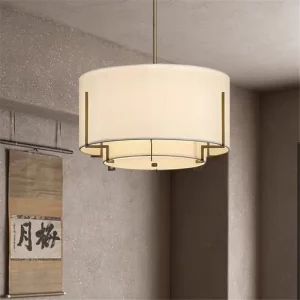 Plafonnier LED rétro cercle tissu design vintage intérieur moderne lumière chaleureuse salon chambre suspendu Wabi Sabi Plafonnier LED rétro cercle tissu design vintage intérieur moderne lumière chaleureuse salon chambre suspendu Wabi Sabi