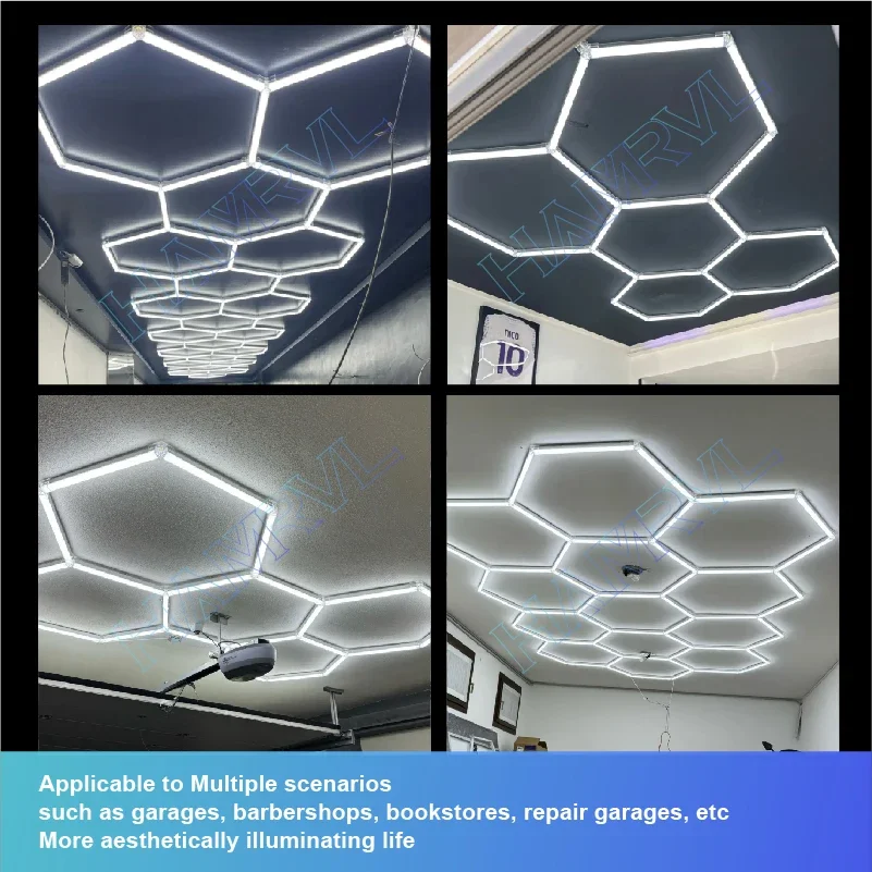 Plafonnier hexagonal avec éclairage LED pour garage. - Test et Avis Plafonnier hexagonal avec éclairage LED pour garage. - Test et Avis
