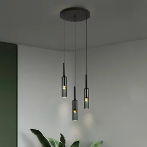Suspension en verre et métal design moderne minimaliste éclairage salle à manger cuisine luminaire LED lumière chaleureuse épurée élégante Suspension en verre et métal design moderne minimaliste éclairage salle à manger cuisine luminaire LED lumière chaleureuse épurée élégante