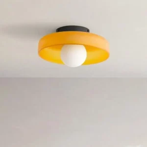 Plafonnier LED moderne design nordique verre jaune orange plafond chambre salon bureau lumière chaleureuse économique élégant Plafonnier LED moderne design nordique verre jaune orange plafond chambre salon bureau lumière chaleureuse économique élégant