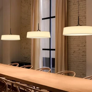 Suspension tissu blanc design nordique moderne éclairage intérieur salon chambre plafonnier élégant lumière chaleureuse