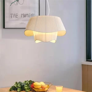 Suspension en tissu moderne design nordique lumière douce pour salon cuisine maison éclairage intérieur élégant Suspension en tissu moderne design nordique lumière douce pour salon cuisine maison éclairage intérieur élégant