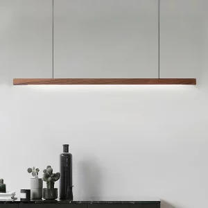 Suspension bois LED design nordique moderne éclairage chaleureux salle à manger salon cuisine bureau bois naturel écoénergétique élégance scandinave