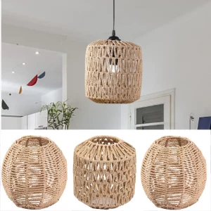 Suspension en rotin tressé design rustique-bohème lumière naturelle salon chambre hôtel restaurant Suspension en rotin tressé design rustique-bohème lumière naturelle salon chambre hôtel restaurant